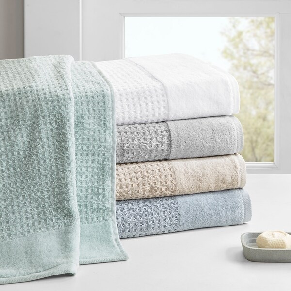 madison park spa waffle 6 piece jacquard combed cotton towel se madison park spa waffle 6 piece jacquard combed cotton towel se