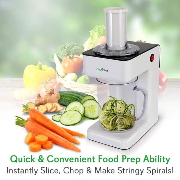 NutriChef PKESPR26 Electric Food Spiralizer 3 in 1 Food Processor