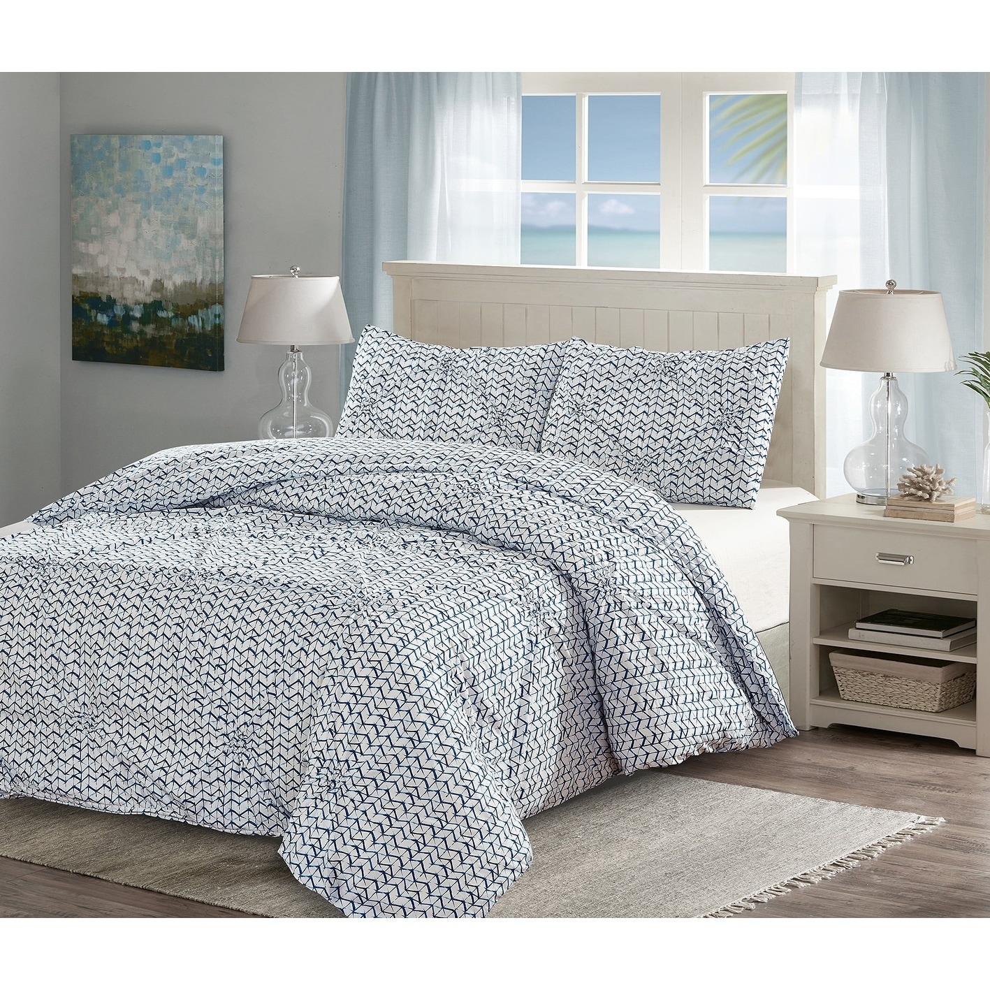 Branch Toile Blue Duvet Cover Bonus Set