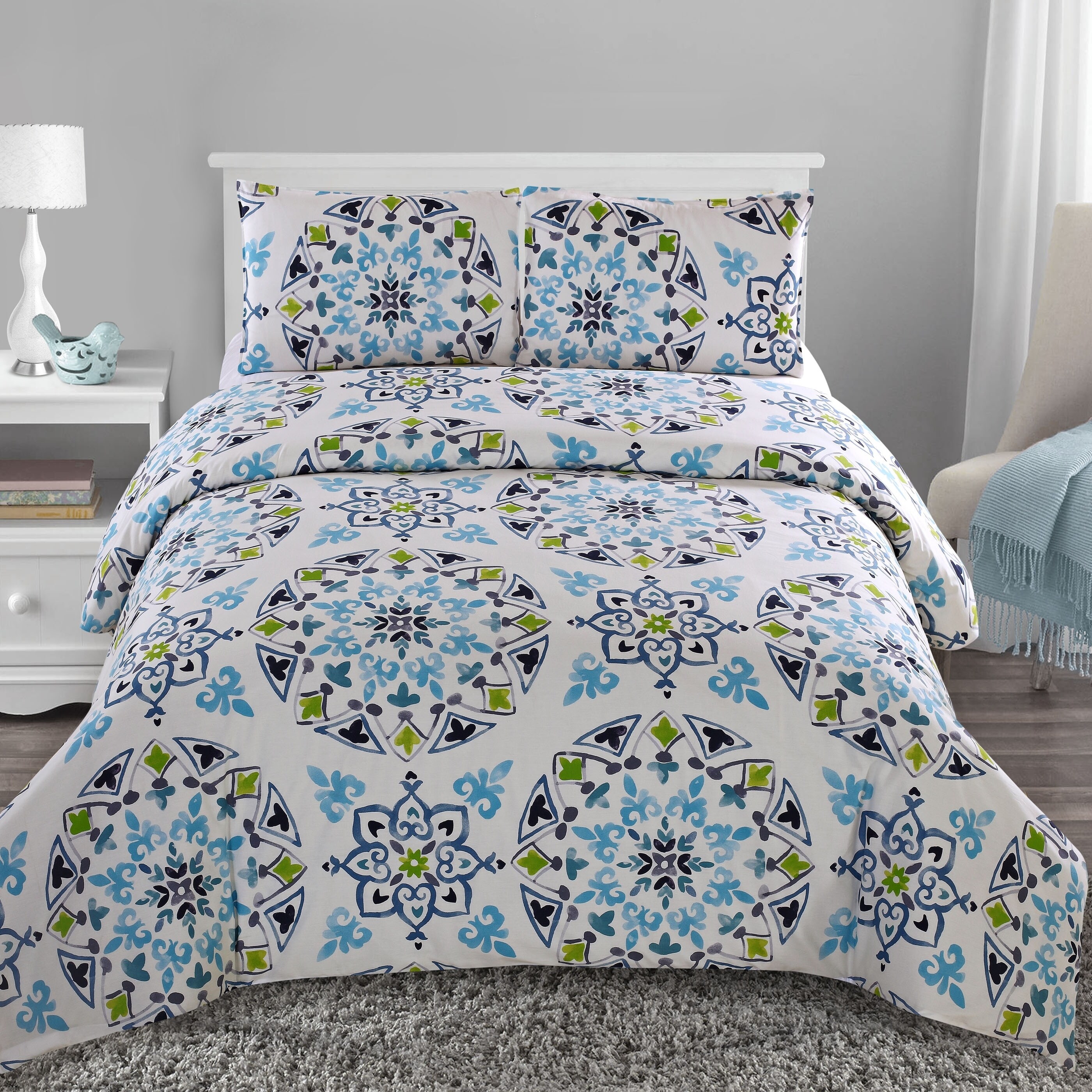 Shop Style Quarters Cassie 3pc Duvet Cover Set Charming Blue And