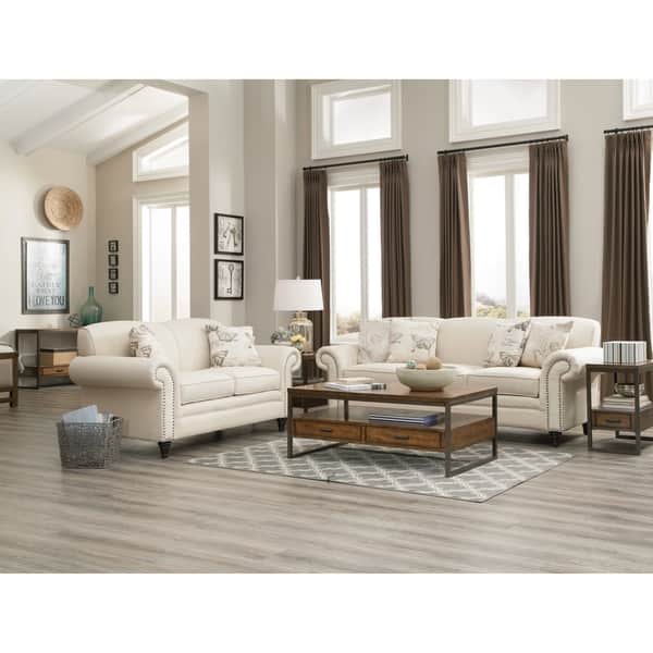 Norah Traditional White 2 Piece Living Room Set On Sale Overstock 21862427
