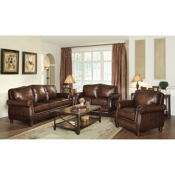 Shop Montbrook Traditional Brown 3-piece Living Room Set - Free ...