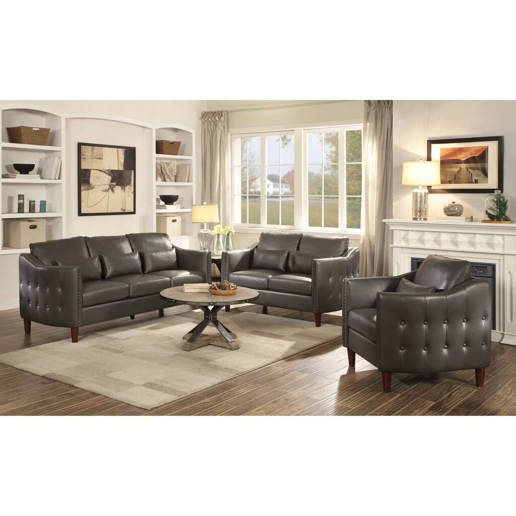 Braxten Transitional Grey 2-piece Living Room Set