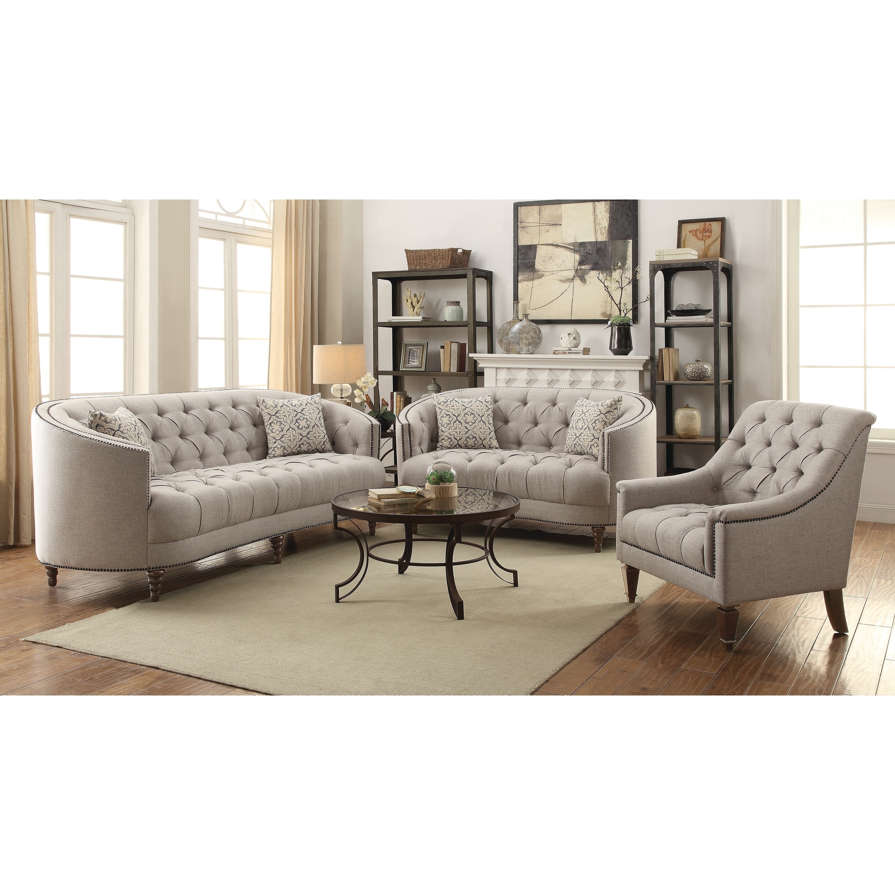 Avonlea Grey 3-piece Living Room Set
