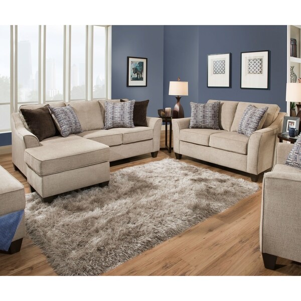 Shop Simmons Upholstery Alamo Taupe Sectional - Free Shipping Today ...