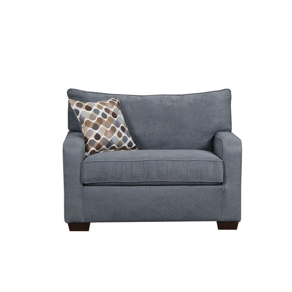 Shop Simmons Upholstery Mia Denim Chair and a Half - Free Shipping ...