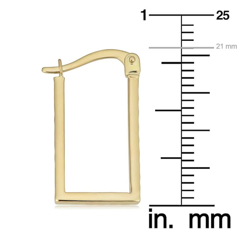Fremada 14k Yellow Gold Rectangular Hoop Earrings