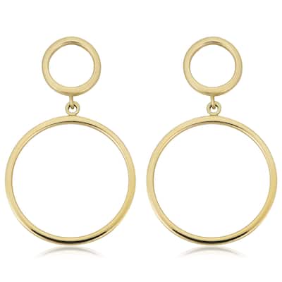 Fremada 14k Yellow Gold Graduated Circle Drop Earrings