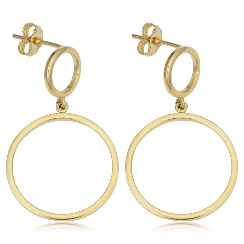 Fremada 14k Yellow Gold Graduated Circle Drop Earrings