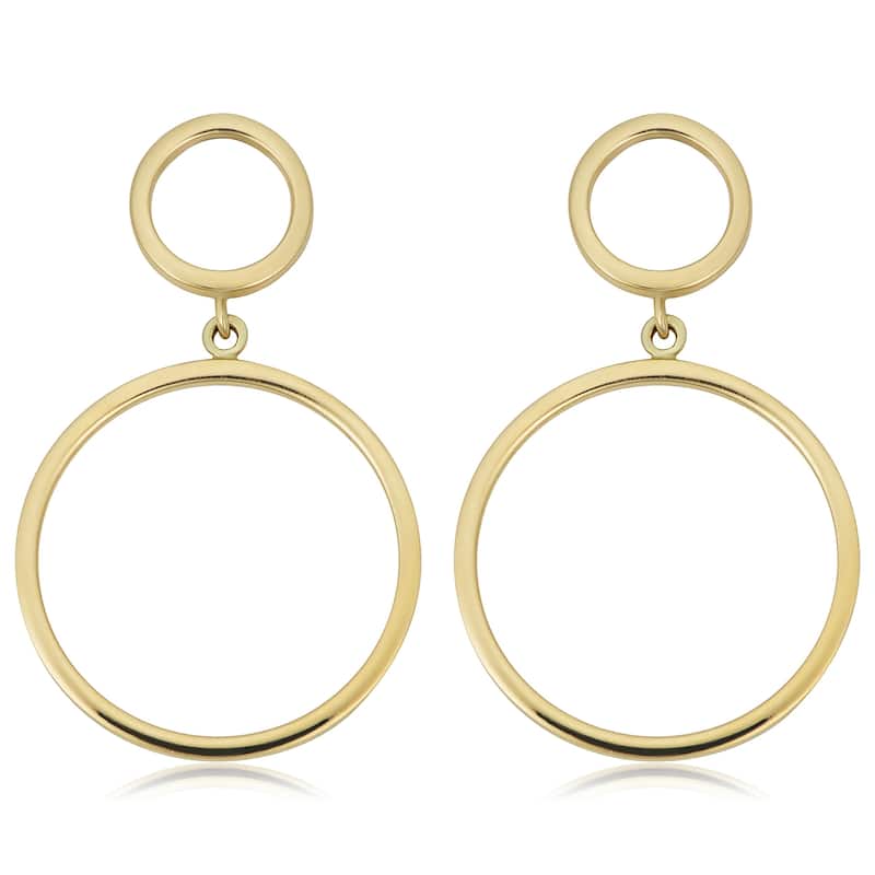 Fremada 14k Yellow Gold Graduated Circle Drop Earrings