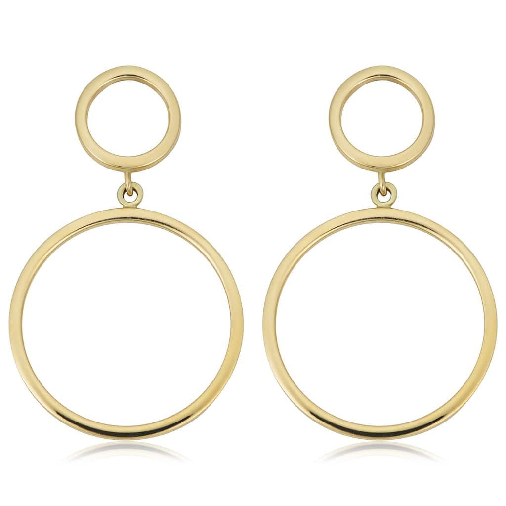 Fremada 14k Yellow Gold Graduated Circle Drop Earrings