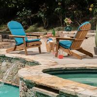 Malibu Outdoor Acacia Wood Folding Adirondack Chairs with Cushions (Set of 2) by Christopher Knight Home