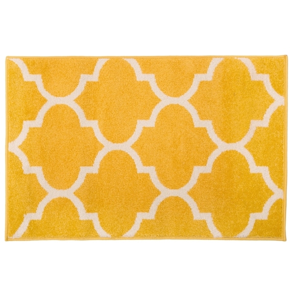 Modern Moroccan Trellis Rug Yellow - 2' x 3'