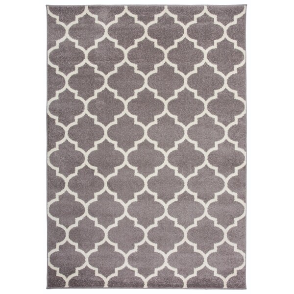 Modern Moroccan Trellis Area Rug Gray - 3'3" x 5'