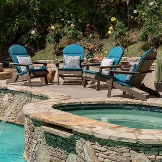 Malibu Outdoor Acacia Adirondack Chairs with Cushions (Set of 4) by Christopher Knight Home