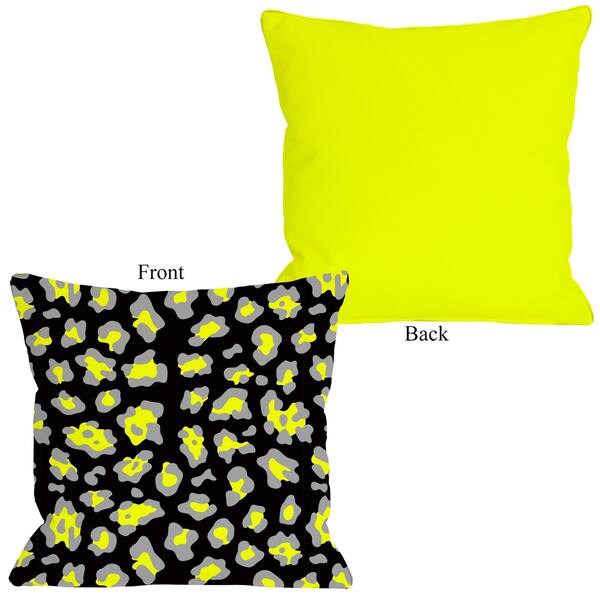 slide 1 of 1, Gabriella Cheetah Neon - Yellow Pillow by OBC
