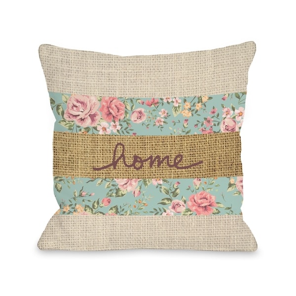 Home Floral Burlap - Multi Pillow by OBC