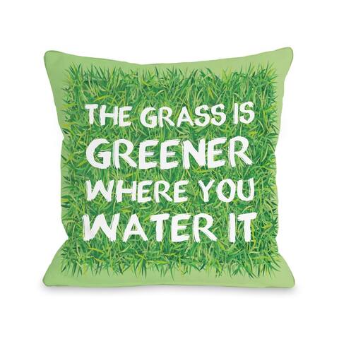 Grass Is Greener - Green Pillow by OBC