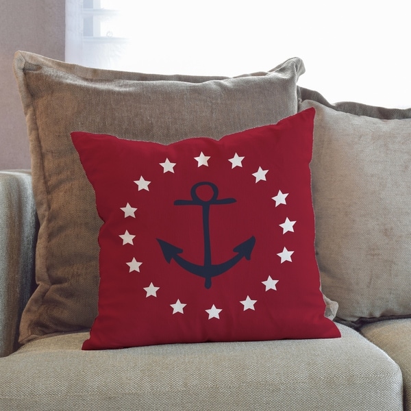 red and blue throw pillows