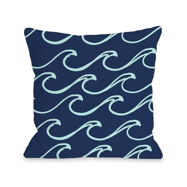 Kayla Wave - Dark Blue Pillow by OBC