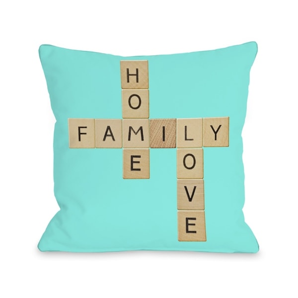 Family Pieces - Turquoise Pillow by OBC