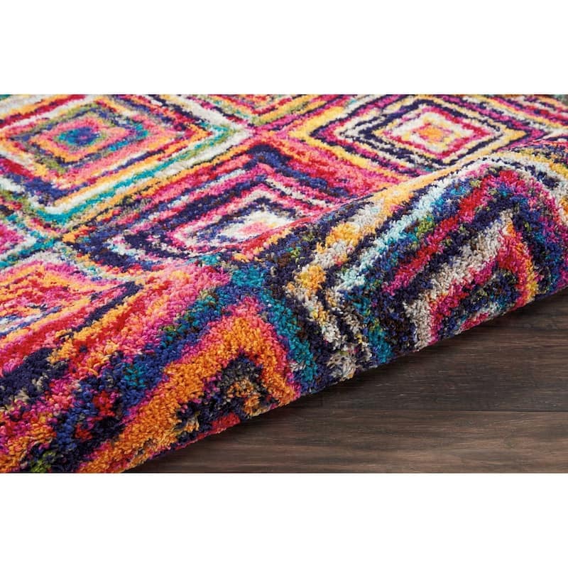 Nourison Moroccan Casbah Colorful Geometric Tassel Area Rug