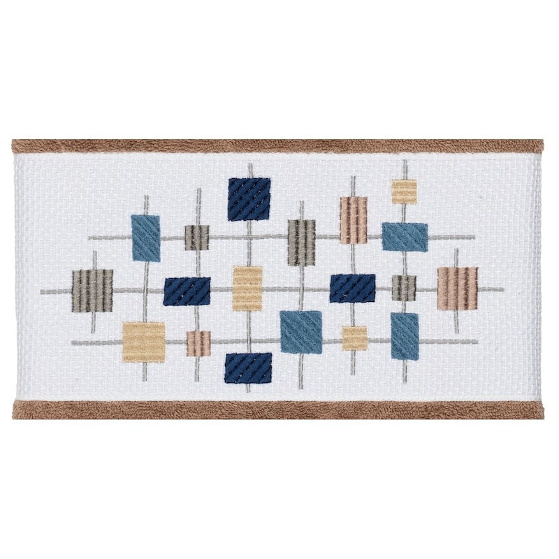 Authentic Hotel and Spa Turkish Cotton Squares Embroidered Latte Brown 3-piece Towel Set