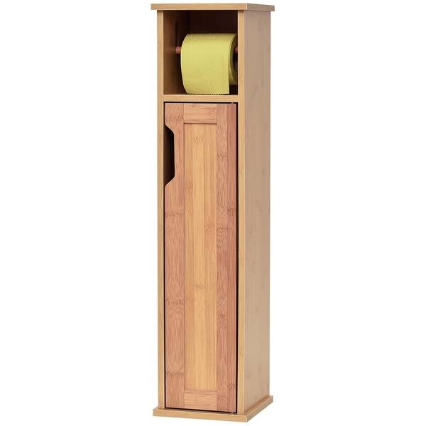 Shop 2 In 1 Toilet Roll Holder And Storage Unit Cabinet 7 2 L X 7 2 W X 29 9 H Overstock 21868354