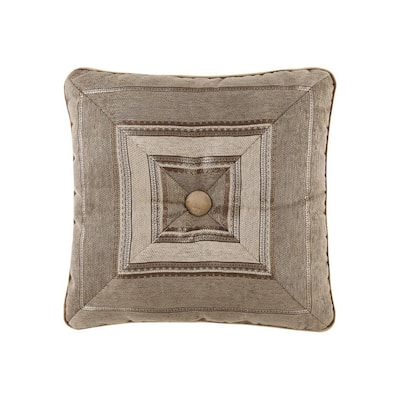 Five Queens Court Mitered Stripe Tufted Luxe Throw Pillow