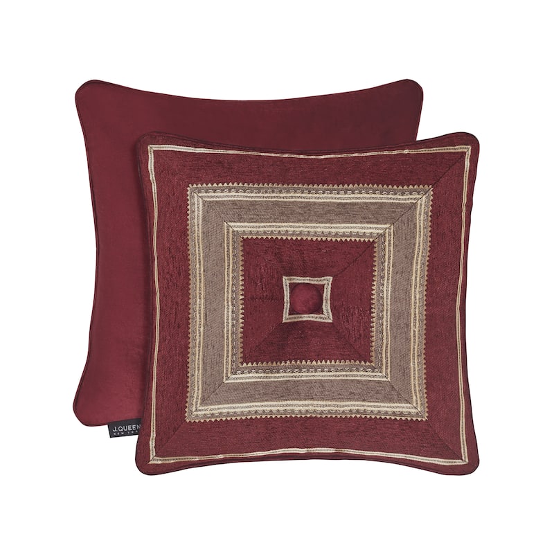 Five Queens Court Mitered Stripe Tufted Luxe Throw Pillow