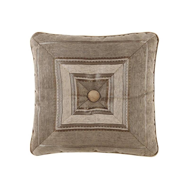 Five Queens Court Mitered Stripe Tufted Luxe Throw Pillow
