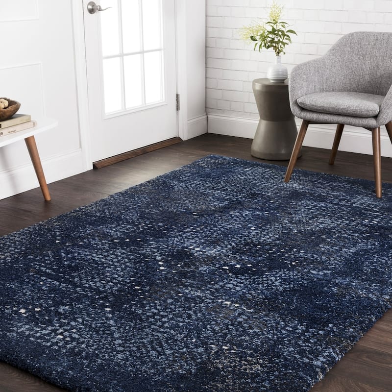 Alexander Home Cassidy Indigo Chevron Area Rug