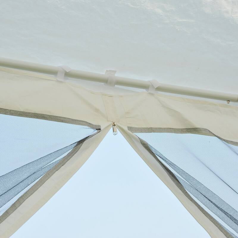 Outsunny 10' x 20' Gazebo Canopy Tent with 4 Removable Mesh Side Walls for Events & Weddings, Green