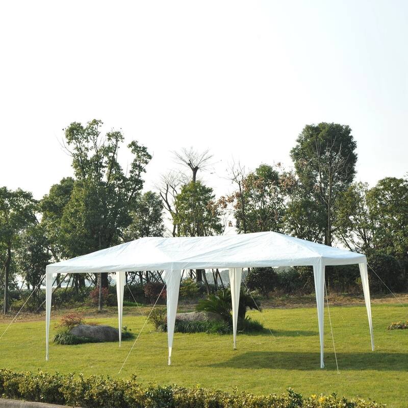 Outsunny 10' x 20' Gazebo Canopy Tent with 4 Removable Mesh Side Walls for Events & Weddings, Green