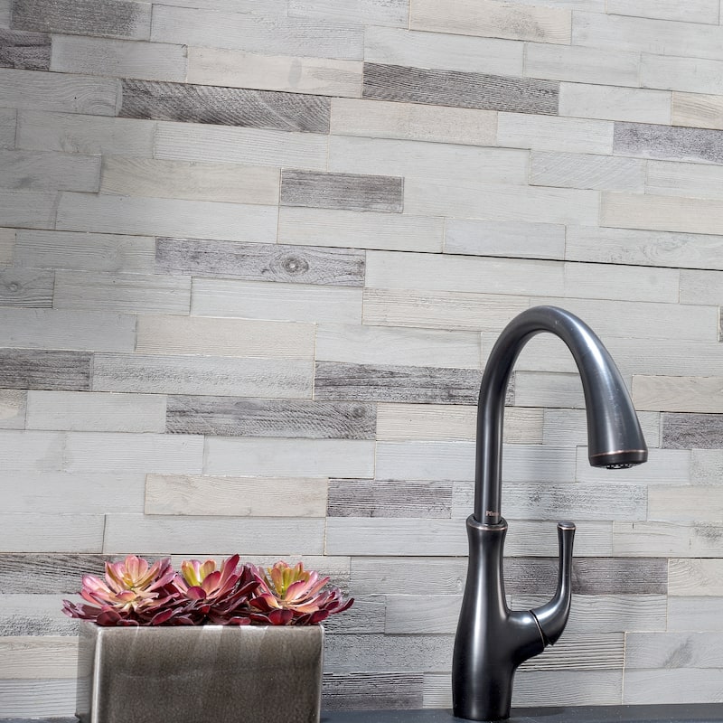 Aspect Peel n Stick Wood 6.5" x 24" Tile 5 pack- Weathered Barn ( approx. 5 sq ft)
