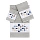 preview thumbnail 1 of 5, Authentic Hotel and Spa Turkish Cotton Squares Embroidered Light Grey 3-piece Towel Set
