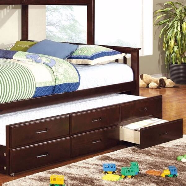 slide 2 of 1, Univeersity Cottage Trundle With 3 Drawers, Dark Walnut