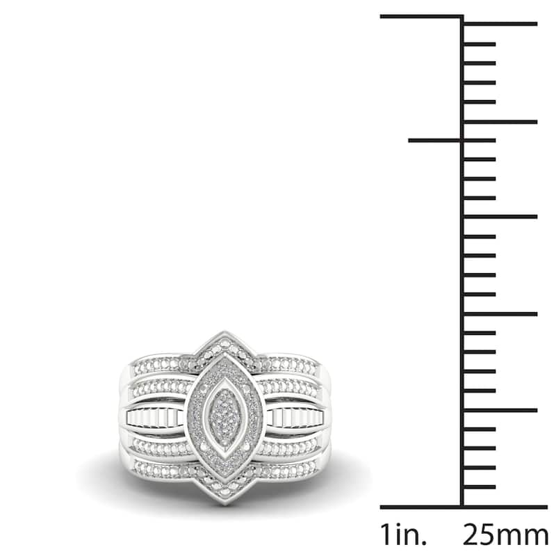 De Couer S925 Sterling Silver 1/10ct TDW Diamond Halo Bridal Ring