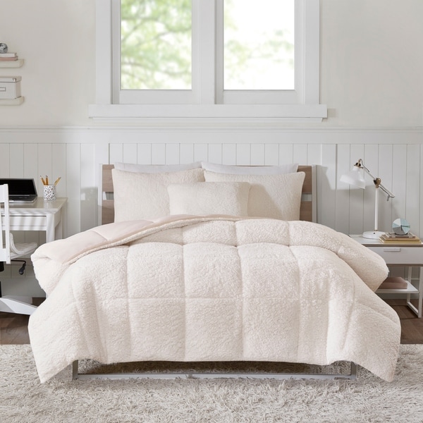 Intelligent Designs Braden Reversible Sherpa to Softspun Flannel Comforter 3-Piece Set