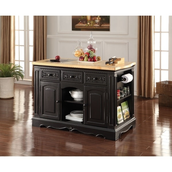 Shop Wooden Kitchen Cabinet, Black (Granite Cutting Board ...