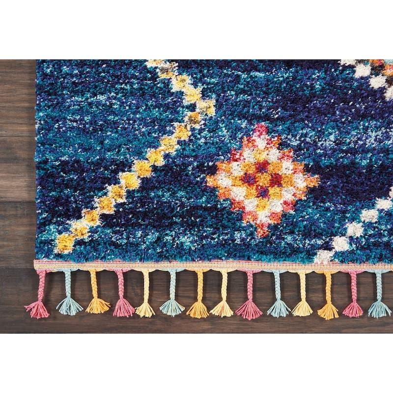 Nourison Moroccan Casbah Boho Geometric Tassel Area Rug