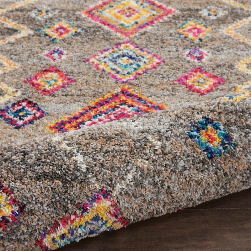 Nourison Moroccan Casbah Boho Geometric Tassel Area Rug