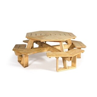 Shop White Cedar Octagon Picnic Table Free Shipping Today