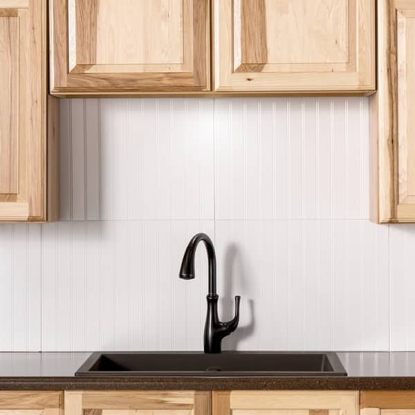 Shop Fasade Bead Board Gloss White Backsplash Panel Free