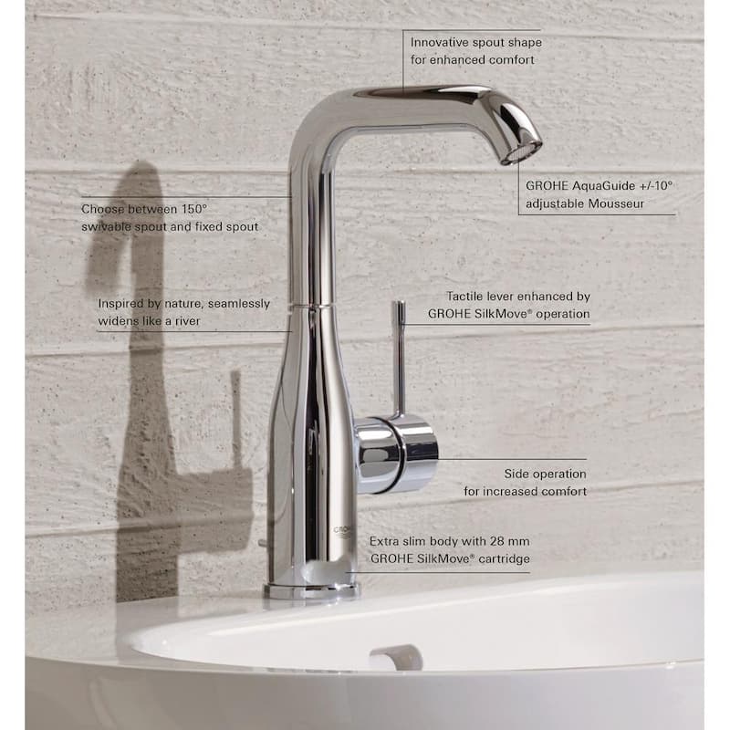 Grohe Essence L-Size Bathroom Faucet with Swivel Spout