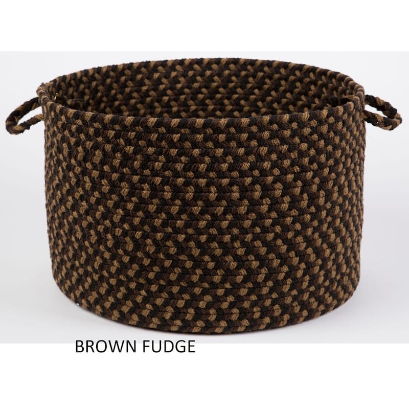 Jamestown 18" x 12" Round Braided Basket - 12 x 18 inches - brown fudge
