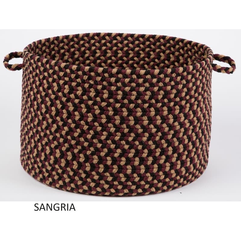 Jamestown 18" x 12" Round Braided Basket - 12 x 18 inches - sangria