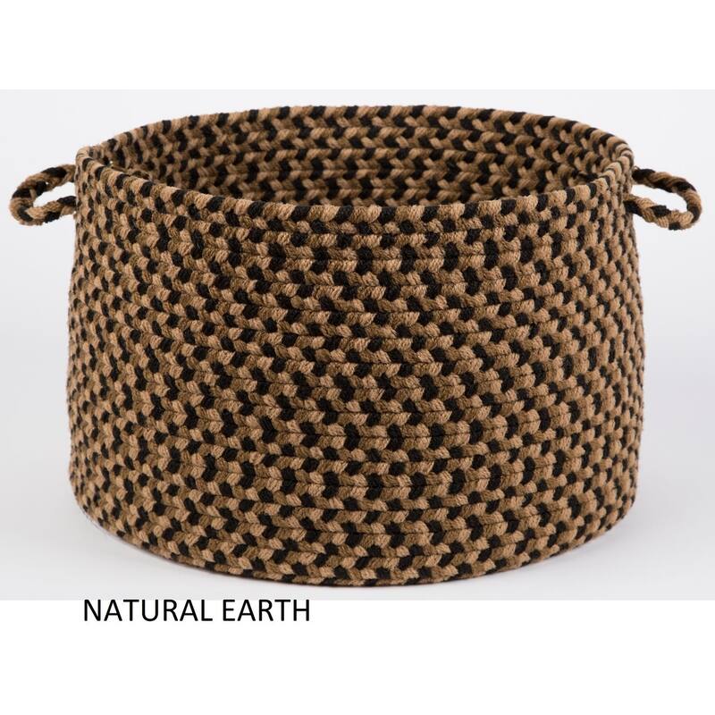 Jamestown 18" x 12" Round Braided Basket - 12 x 18 inches - Natural Earth