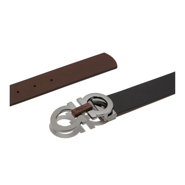 Men/'s Genuine Leather Dress Belt with Adjustable Double Gancio Gancini Buckle