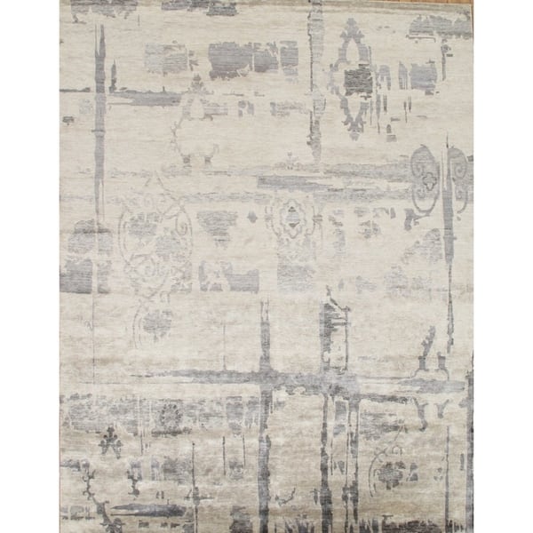 Modern Hand Knotted Bamboo Silk Area Rug On Free Hand Knotted Bamboo Silk Area Rug